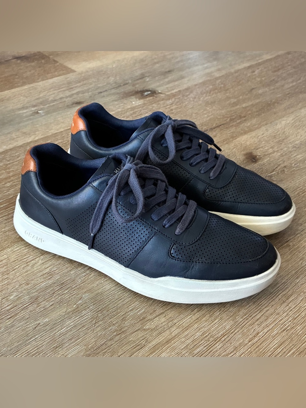 Cole Haan Grand Crosscourt Navy Dark Blue Leather Sneaker Men’s US 8.5 26cm